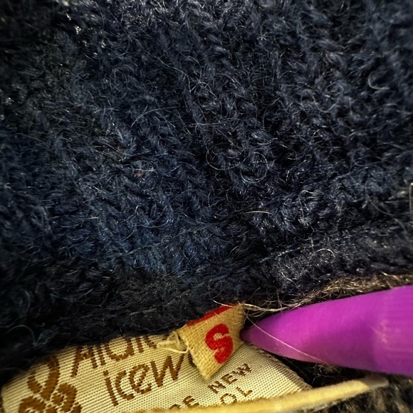 Vintage Alafoos Small Blue Icelandic Wool Button Closure Pocketed Cardigan Vest. - Picture 8 of 16